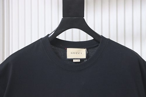 EM Sneakers Gucci Classic Logo Embroidered Letter Print T-shirt Black