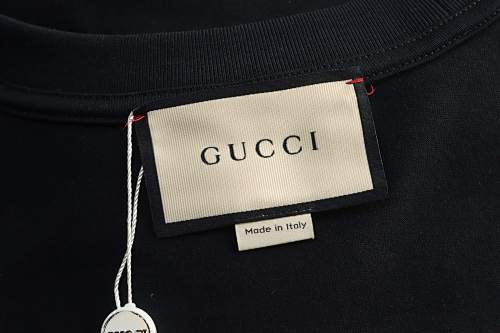 EM Sneakers Gucci Classic Logo Embroidered Letter Print T-shirt Black