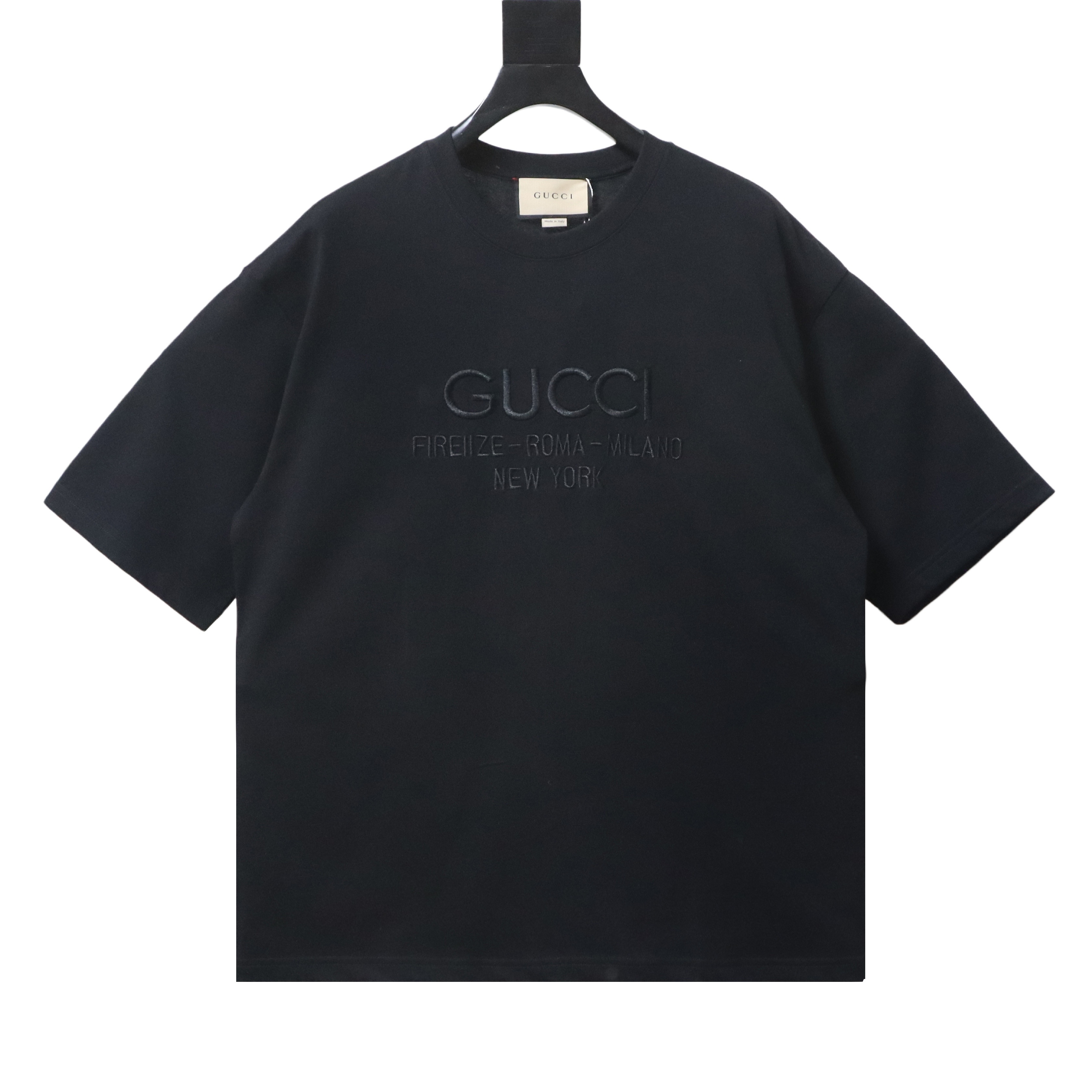 EM Sneakers Gucci Classic Logo Embroidered Letter Print T-shirt Black