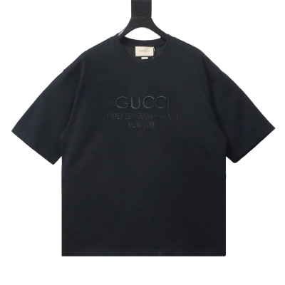 EM Sneakers Gucci Classic Logo Embroidered Letter Print T-shirt Black 01