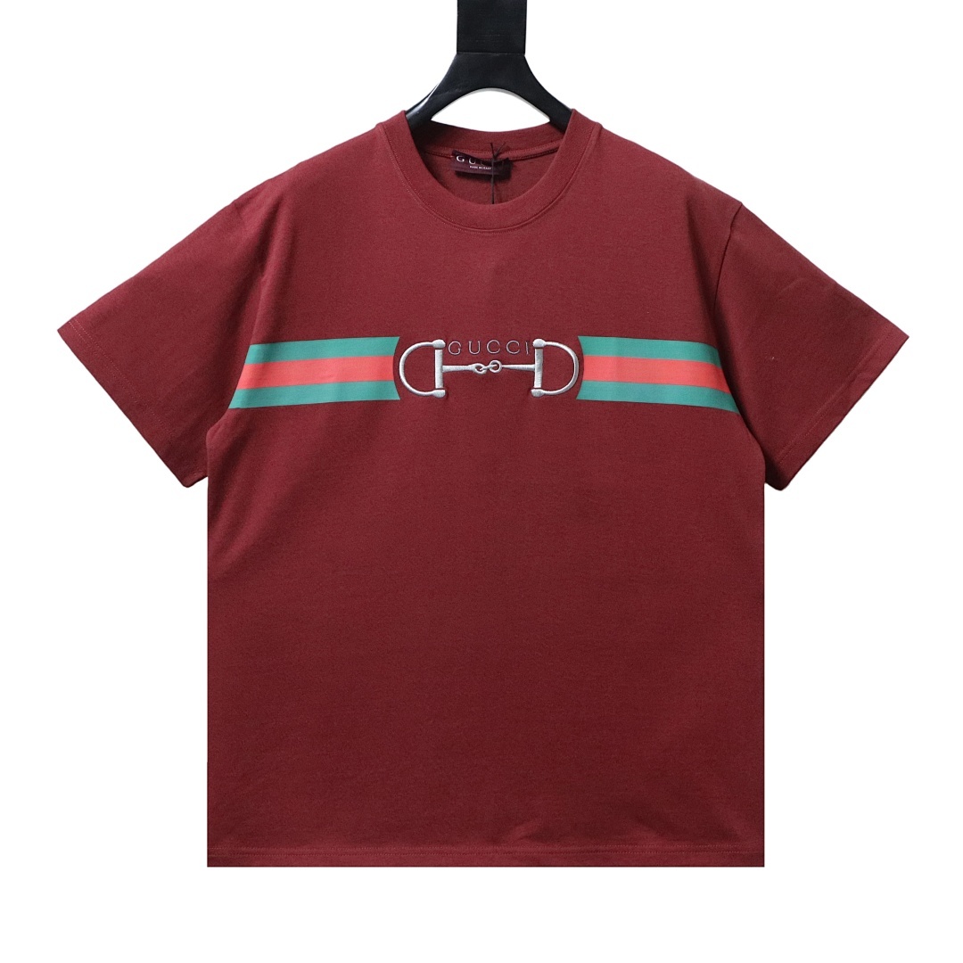 EM Sneakers Gucci Horsebit Webbing Burgundy T-shirt