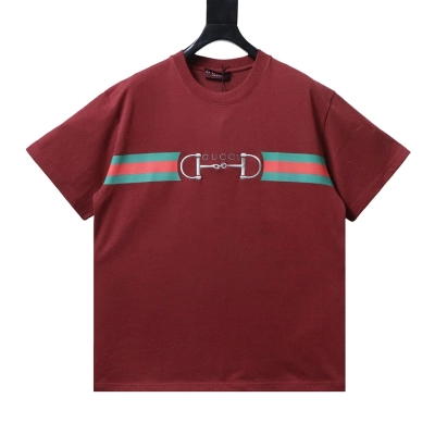 EM Sneakers Gucci Horsebit Webbing Burgundy T-shirt 01