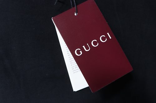 EM Sneakers Gucci Minimalist Letter Print Embroidered Logo T-shirt Black