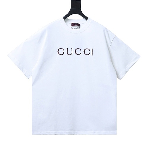 EM Sneakers Gucci Minimalist Letter Print Embroidered Logo T-shirt White