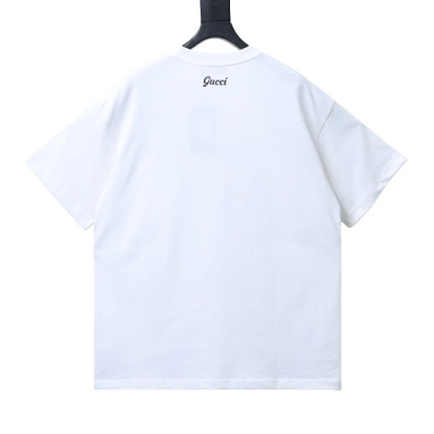 EM Sneakers Gucci Minimalist Letter Print Embroidered Logo T-shirt White 02