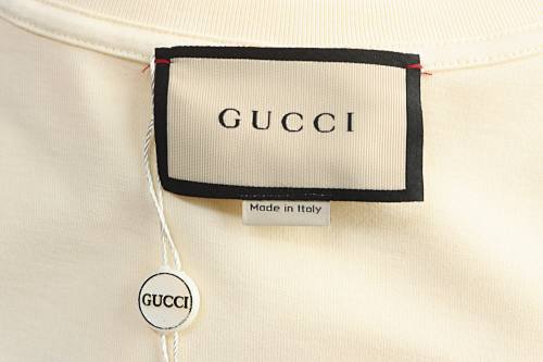 EM Sneakers Gucci Monogrammed Teddy Bear Embroidered Print T-shirt Apricot