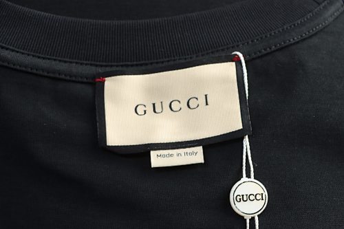 EM Sneakers Gucci Monogrammed Teddy Bear Embroidered Print T-shirt Black