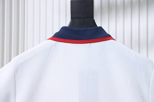 EM Sneakers GUCCI Pocket Embroidered Logo Short-Sleeve Polo Shirt White