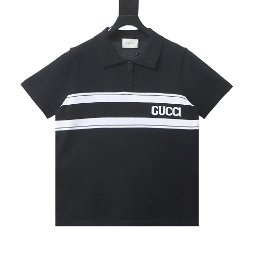 EM Sneakers Gucci Striped Jacquard Short-sleeved Polo Shirt