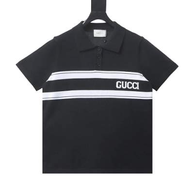 EM Sneakers Gucci Striped Jacquard Short-sleeved Polo Shirt 01