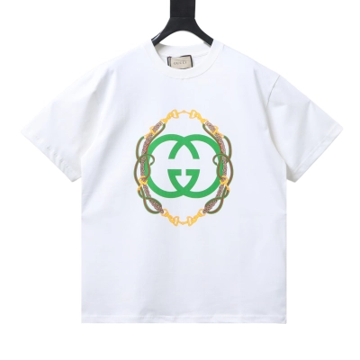EM Sneakers Gucci Vine Double G Interlocking Print T-shirt White 01