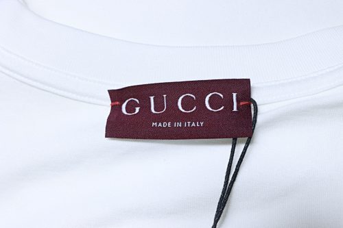 EM Sneakers Gucci White Double G Logo Embroidered T-Shirt