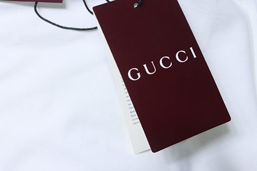 EM Sneakers Gucci White Double G Logo Embroidered T-Shirt