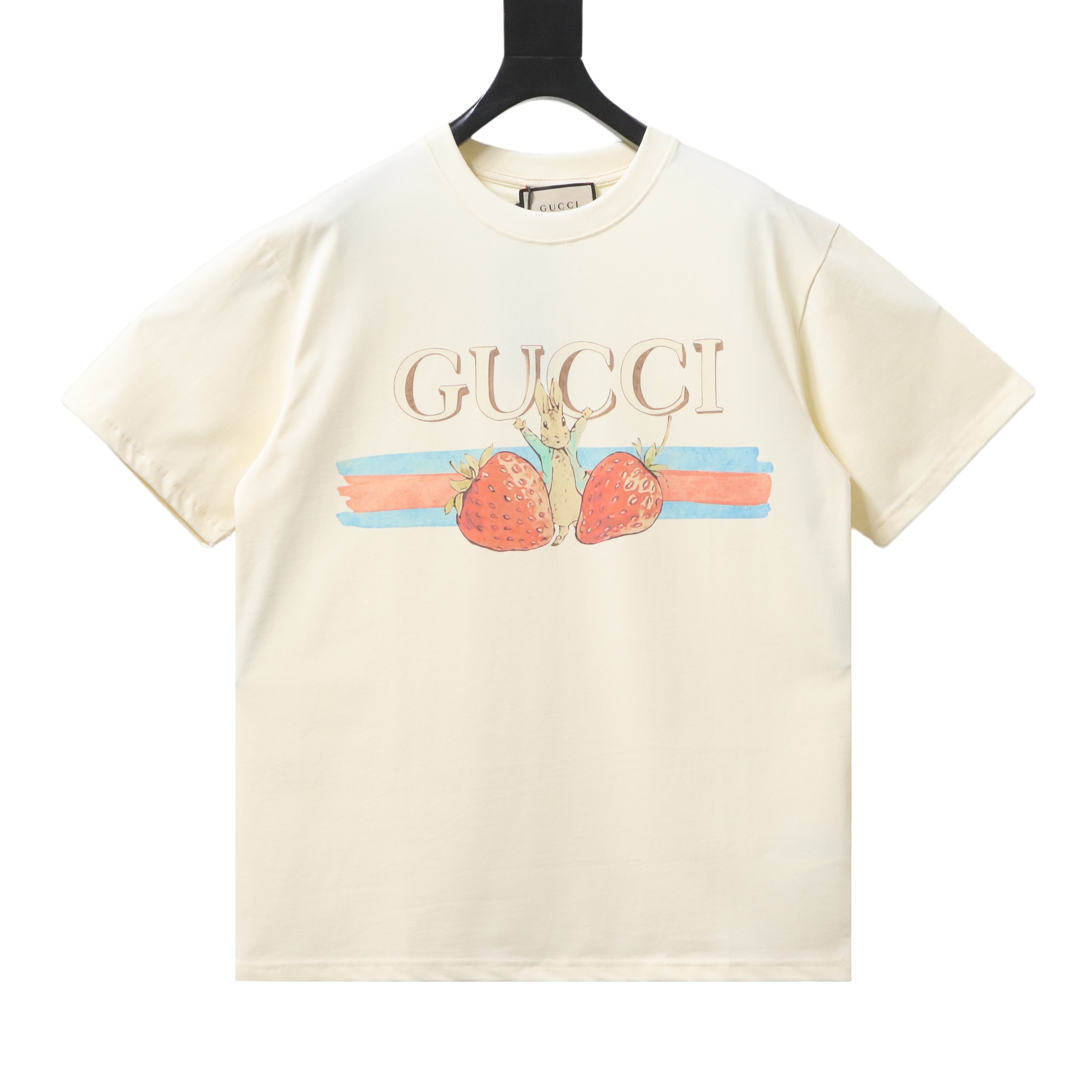 EM Sneakers Gucci x Peter Rabbit Collaboration Cartoon Print T-shirt Apricot