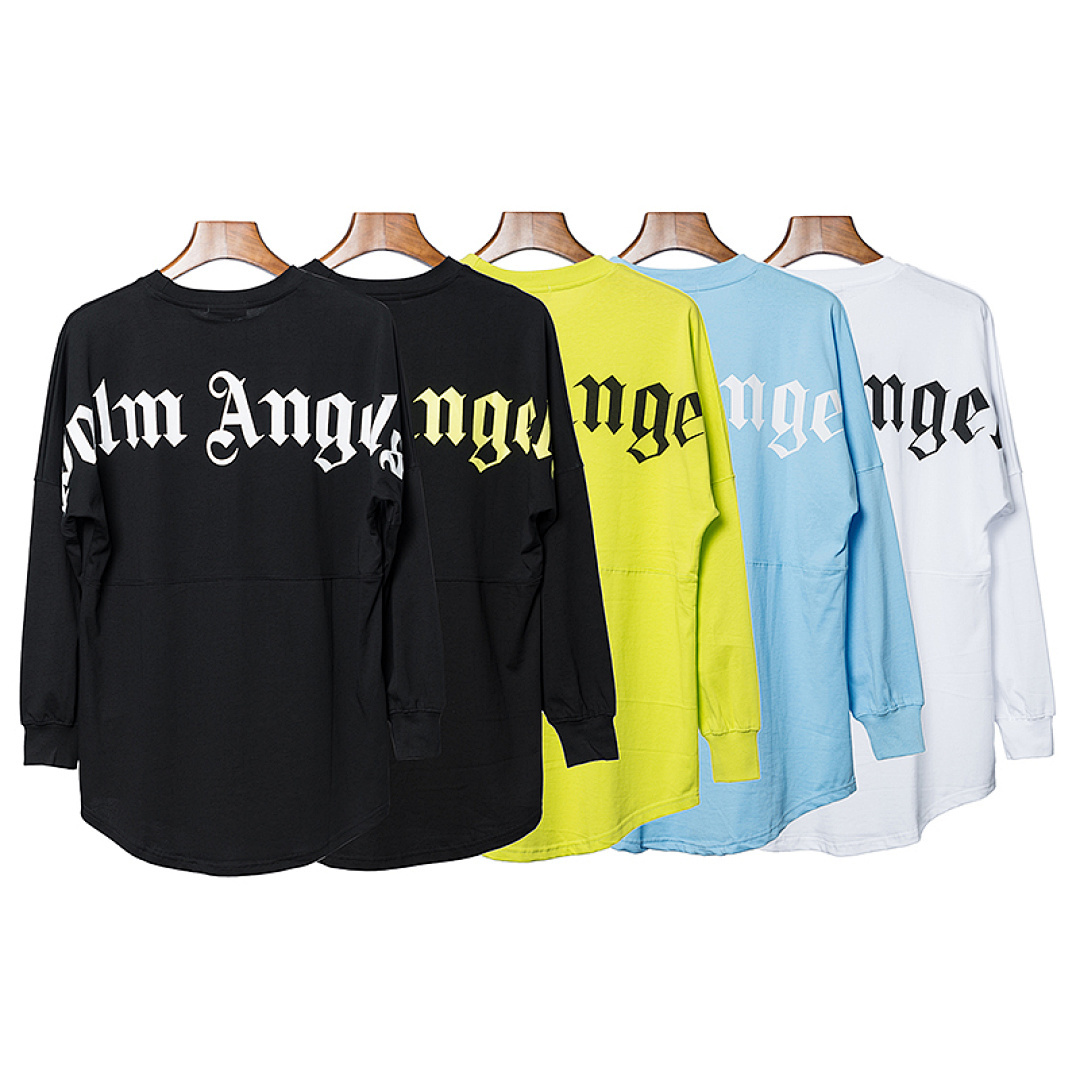 EM Sneakers Palm Angels Long Sleeve Shirt #682 Black-White /Black-Yellow /White /Yellow /Blue