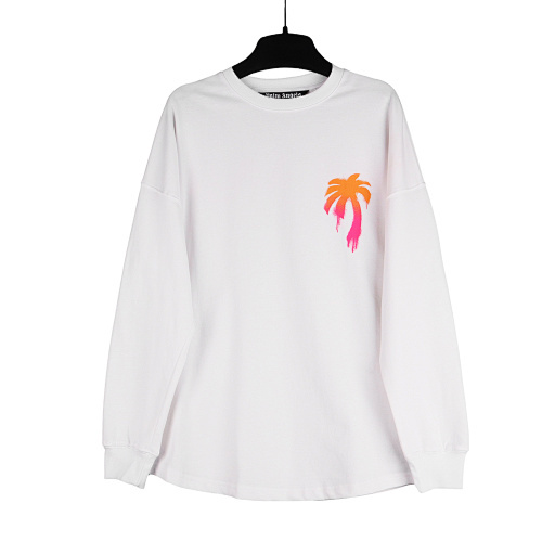 EM Sneakers Palm Angels Sprayed Palm Logo Over Long sleeve Shirt #906 Black /White