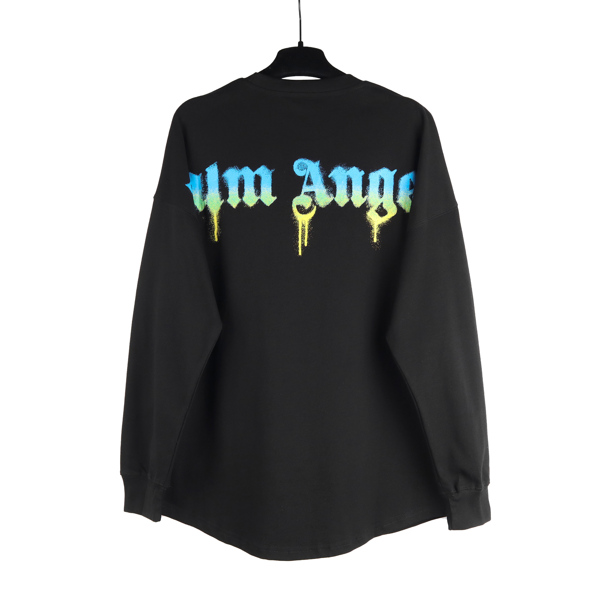 EM Sneakers Palm Angels Sprayed Palm Logo Over Long sleeve Shirt #906 Black /White
