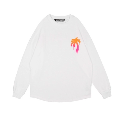 EM Sneakers Palm Angels Sprayed Palm Logo Over Long sleeve Shirt #906 Black /White 02