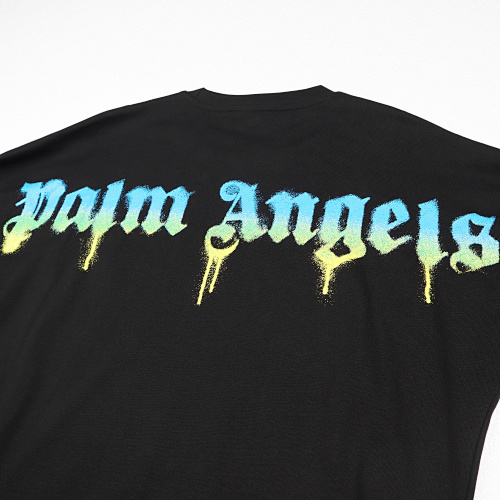 EM Sneakers Palm Angels Sprayed Palm Logo Over Long sleeve Shirt #906 Black /White