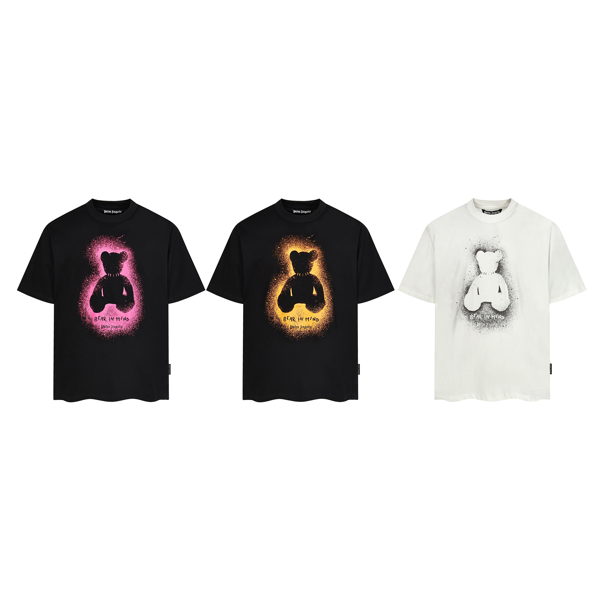 EM Sneakers Palm Angels T-shirt #2342 Black-Pink /Black-Yellow /White