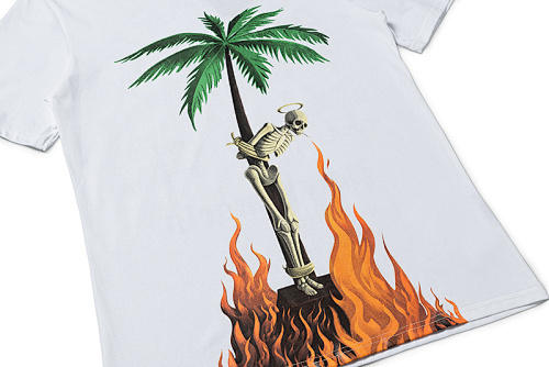 EM Sneakers Palm Angels T-shirt #2020 Black /White