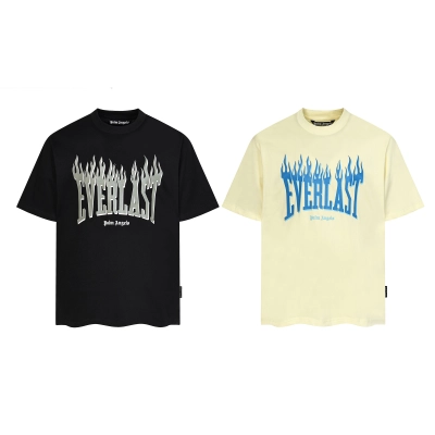 EM Sneakers Palm Angels T-shirt #2345 Black /Yellow 01