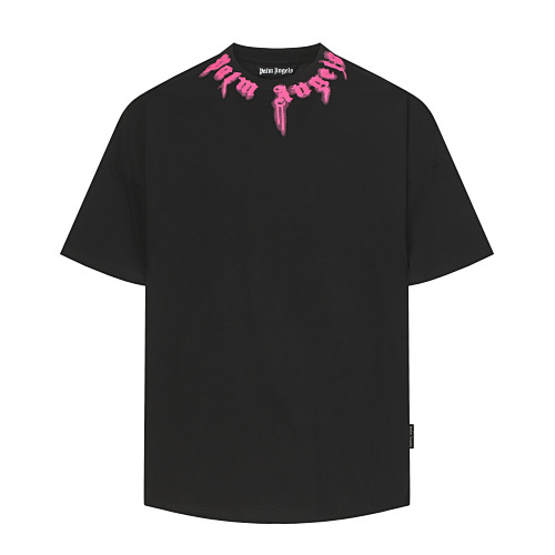 EM Sneakers Palm Angels T-shirt #2347 Black-Pink /White /Black-White