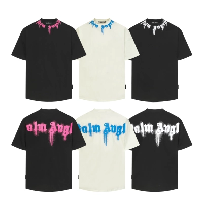 EM Sneakers Palm Angels T-shirt #2347 Black-Pink /White /Black-White 01