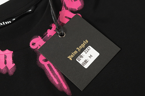 EM Sneakers Palm Angels T-shirt #2347 Black-Pink /White /Black-White