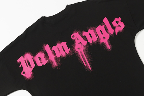 EM Sneakers Palm Angels T-shirt #2347 Black-Pink /White /Black-White