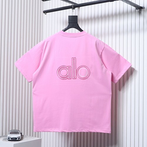 EM Sneakers ALO Yoga 26SS Back Logo Embroidered T-Shirt Pink