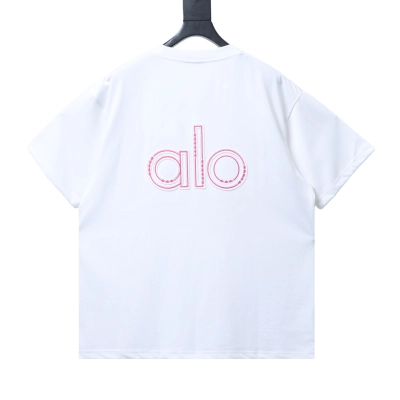 EM Sneakers ALO Yoga 26SS Back Logo Embroidered T-Shirt White 02