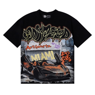 EM Sneakers Godspeed Atlanta Limited Edition Supercar Print T-Shirt #7050 Black /White /Green 02