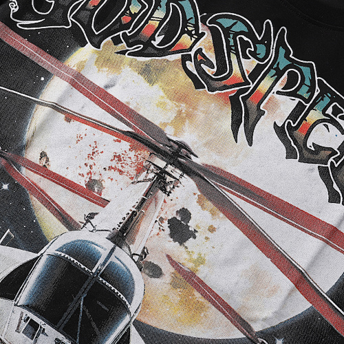 EM Sneakers Godspeed Helicopter Print T-shirt #7035 Black