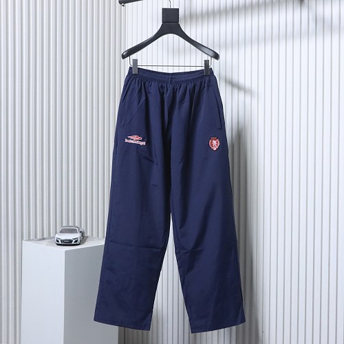 EM Sneakers Balenciaga 3B Football Tracksuit Dark Navy Blue Technical Cotton Blend Poplin Pants