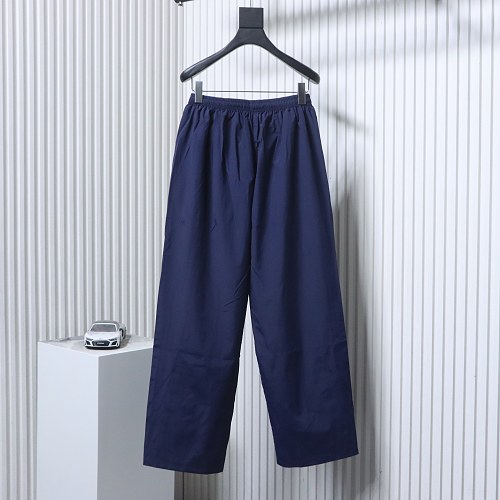 EM Sneakers Balenciaga 3B Football Tracksuit Dark Navy Blue Technical Cotton Blend Poplin Pants