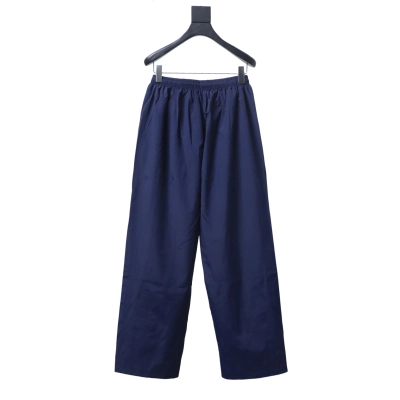 EM Sneakers Balenciaga 3B Football Tracksuit Dark Navy Blue Technical Cotton Blend Poplin Pants 02