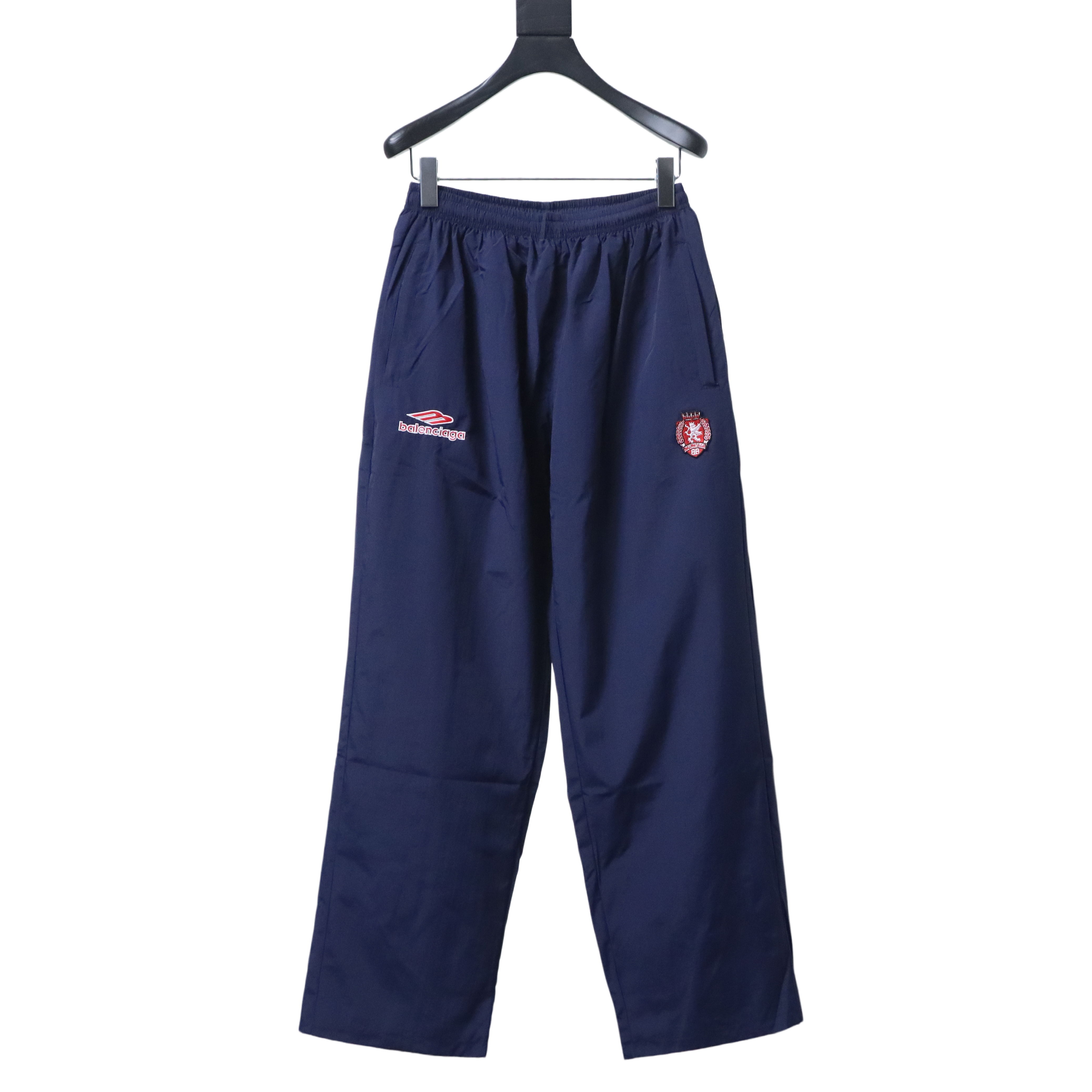 EM Sneakers Balenciaga 3B Football Tracksuit Dark Navy Blue Technical Cotton Blend Poplin Pants