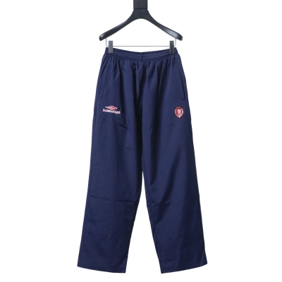 EM Sneakers Balenciaga 3B Football Tracksuit Dark Navy Blue Technical Cotton Blend Poplin Pants 01