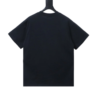 EM Sneakers Balenciaga Blue Circle Print Letter T-shirt Black 02