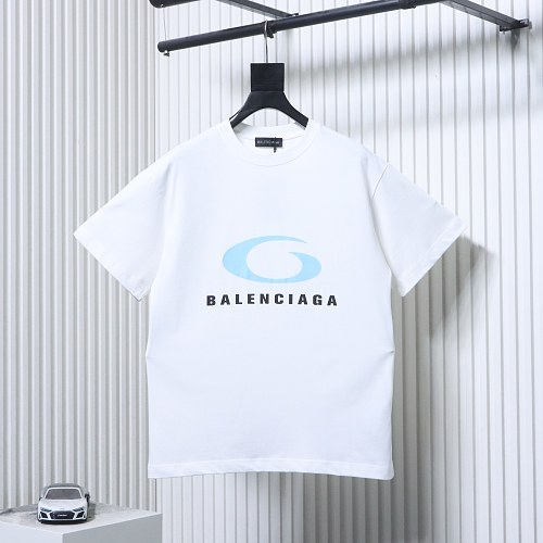 EM Sneakers Balenciaga Blue Circle Print Letter T-shirt White