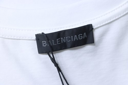 EM Sneakers Balenciaga Blue Circle Print Letter T-shirt White