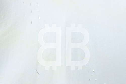 EM Sneakers Balenciaga Double B Distressed Hand-Painted Bitcoin Print T-Shirt White