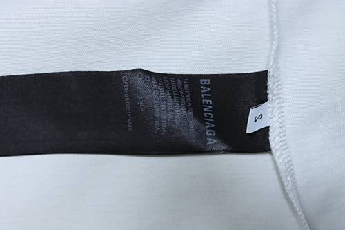 EM Sneakers Balenciaga Double B Distressed Hand-Painted Bitcoin Print T-Shirt White