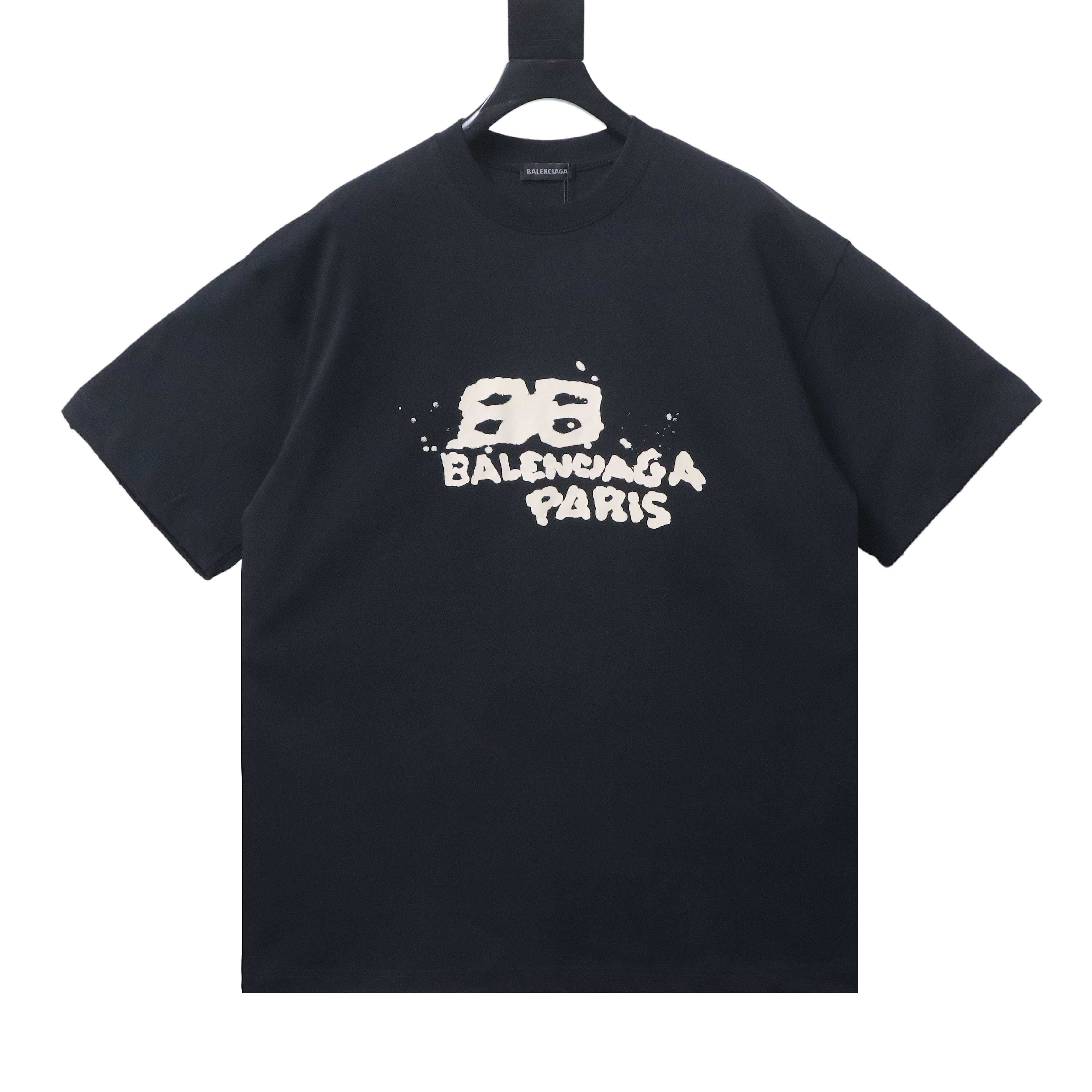 EM Sneakers Balenciaga Double B Graffiti Splatter Letter T-shirt Black