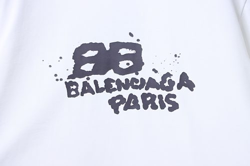 EM Sneakers Balenciaga Double B Graffiti Splatter Letter T-shirt White