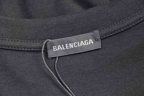 EM Sneakers Balenciaga Front and Back Letter Print T-shirt Black