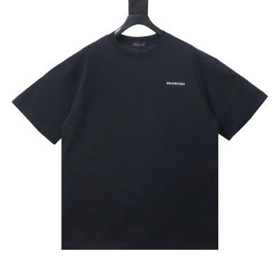 EM Sneakers Balenciaga Front and Back Letter Print T-shirt Black 01