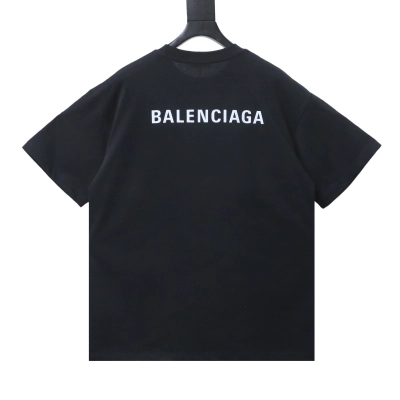 EM Sneakers Balenciaga Front and Back Letter Print T-shirt Black 02