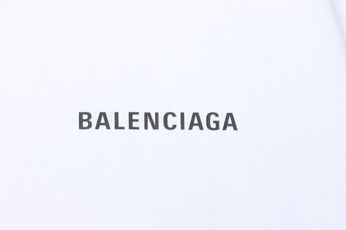 EM Sneakers Balenciaga Front and Back Letter Print T-shirt White